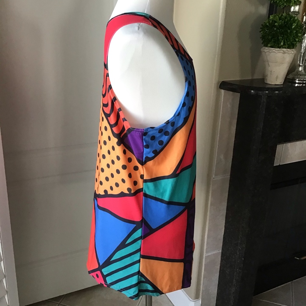 LAST 1! LARGE ONLY! Vintage Getonfleek Tank Top Abstract Pop Art Mod Streetwear - Picture 5 of 13